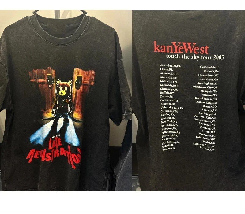 Kanye West Touch the sky tour 2005 2 side black T shirt Unisex tee QT1830