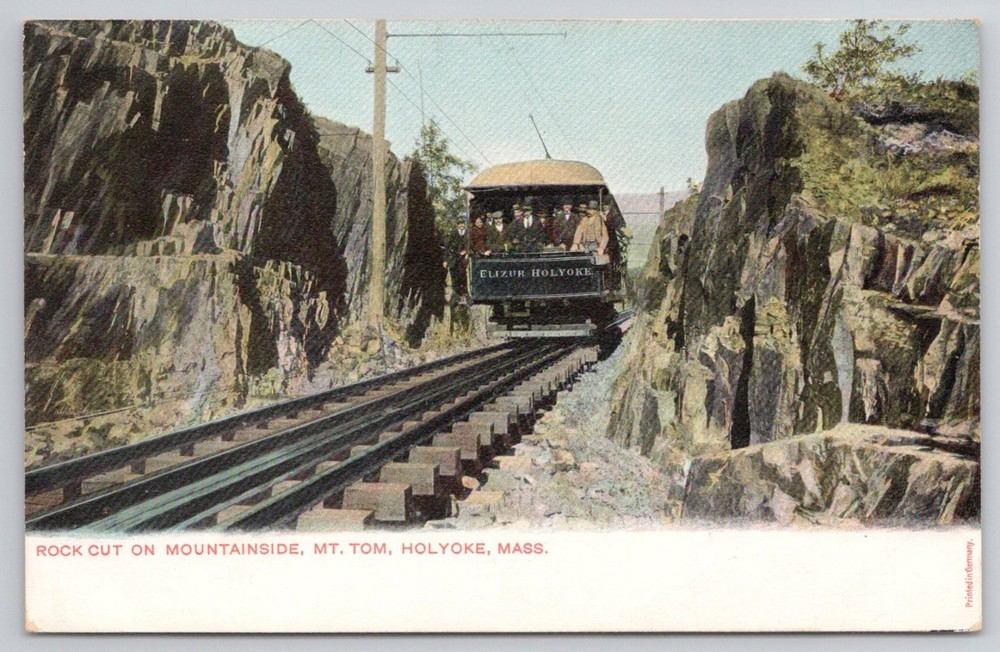 Mount Tom Holyoke MA Elizur Holyoke Incline Railway Rock Cut Postcard Pre-1907