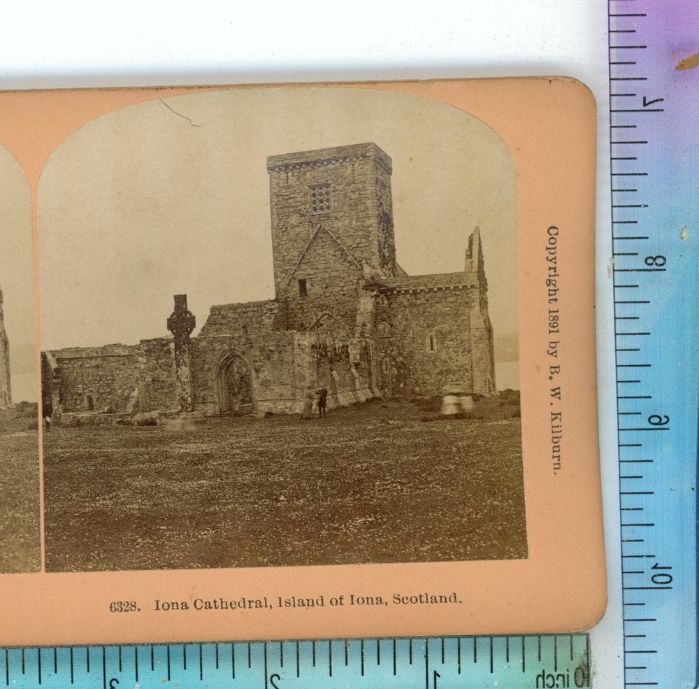 Iona Cathedral Island of Iona Scotland B.W. Kilburn Stereoview