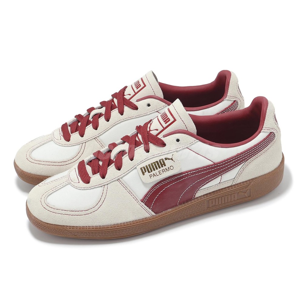 Puma Palermo OG Warm White Intense Red Men Unisex Casual Shoes 383011-14