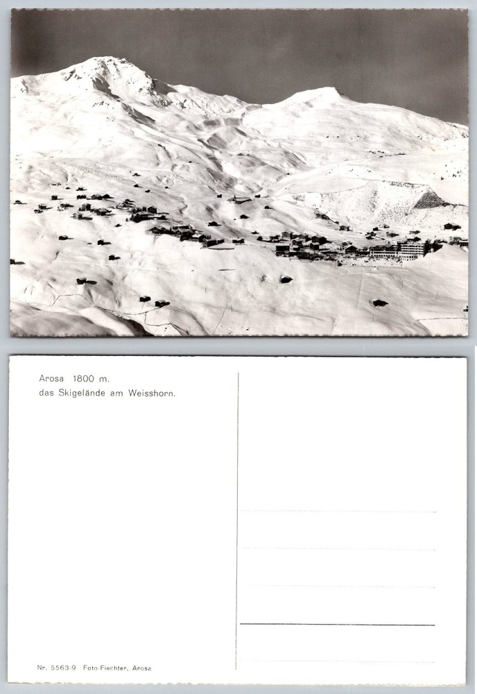 Arosa Switzerland Ski Resort Weisshorn RPPC Vintage Photo Postcard