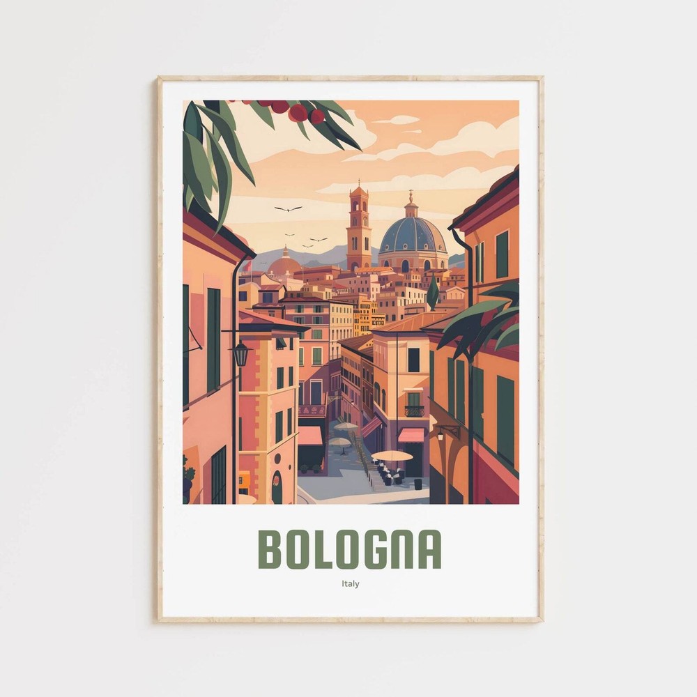 Bologna Poster Vintage Travel Poster Retro Italy Travel Home Decor Bologna Wall