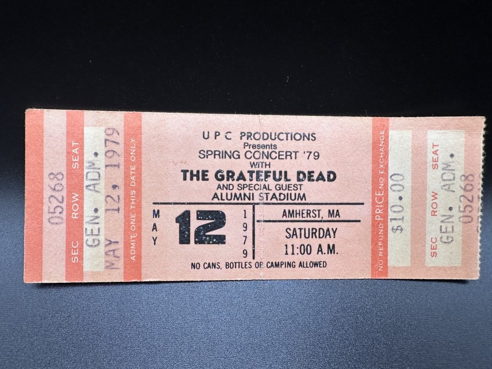 Grateful Dead Ticket Stub, Alumni Stadium, May 12 1979