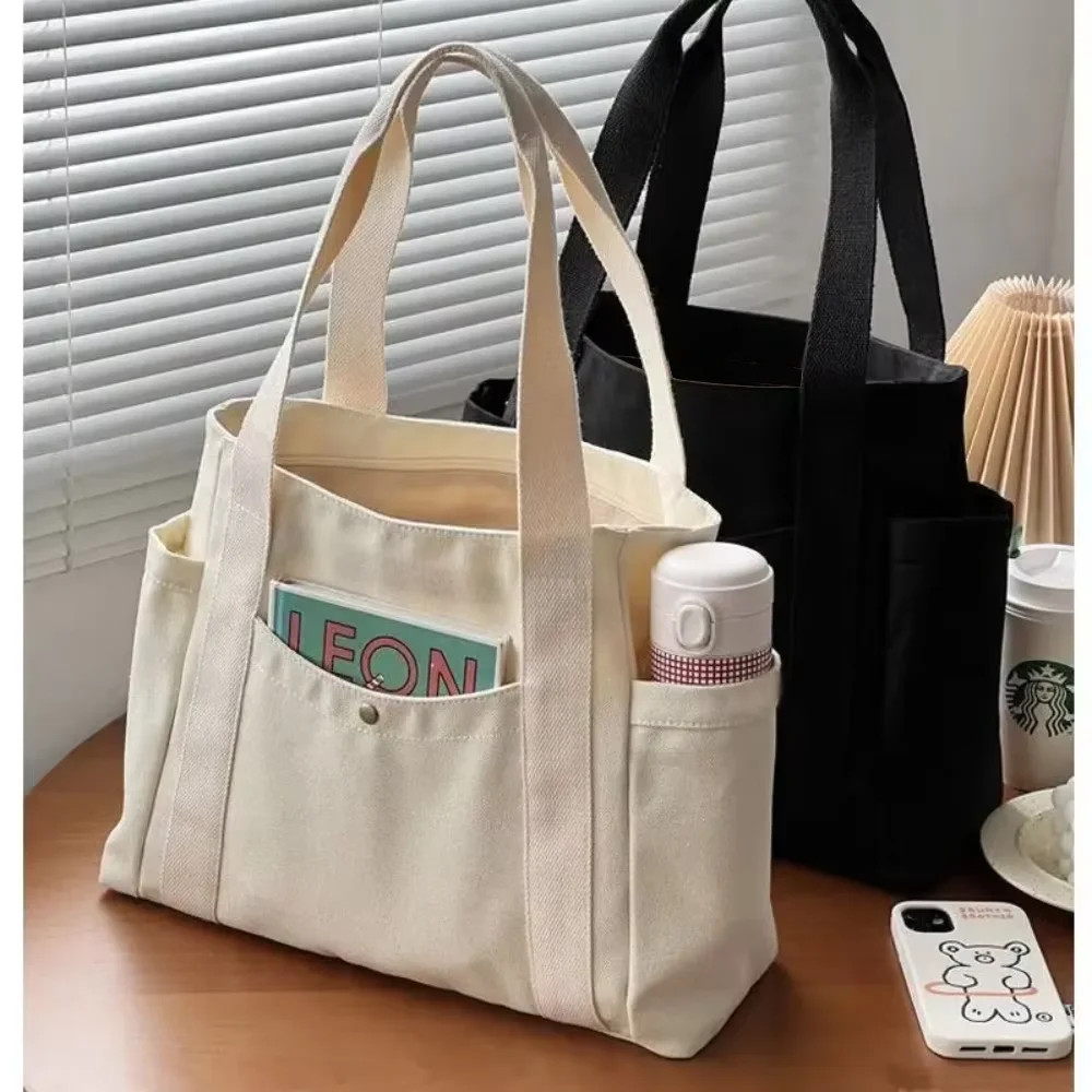 New Large Capacity Canvas Tote Bags Work Carrying Bag College Style Shoulder Bag