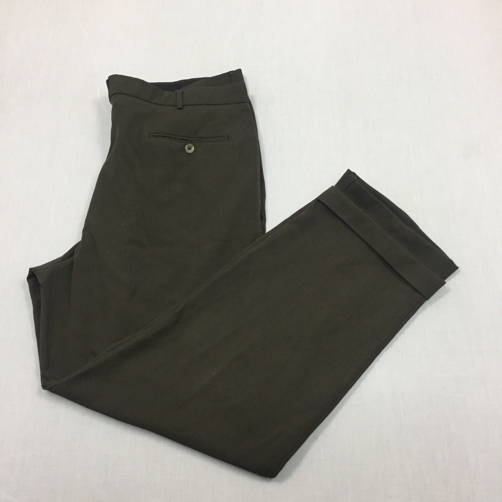 Dockers Chino Trousers Polyester Pants Straight Fit Mens Size 40W 30L Brown