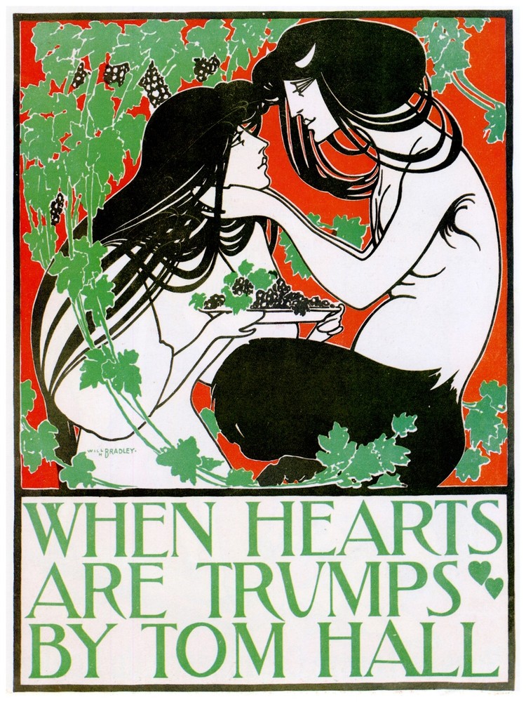 8053.Decoration Poster.Room wall interior design.When hearts are trump.Nouveau