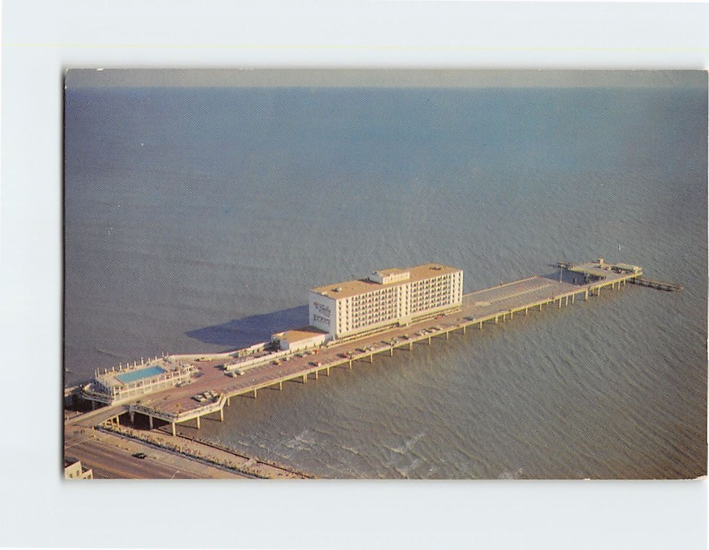 Postcard Flagship Hotel Over Gulf of Mexico Galveston Texas USA