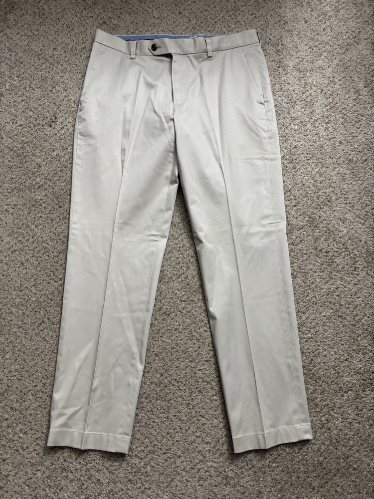 Brooks Brothers Pants Mens 33x30 Light Gray White Lightweight Advantage Milano