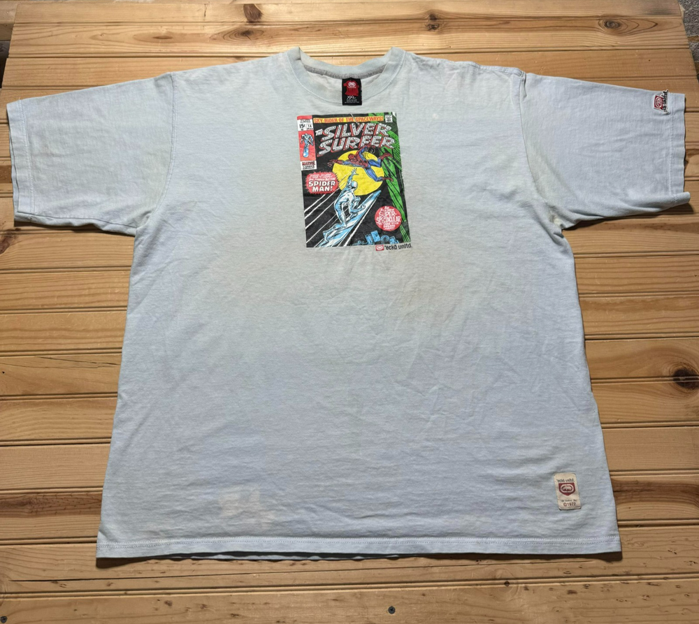 Vintage Y2K Ecko Unltd Marvel Silver Surfer Spider-Man Comic Tee USA Made -  XXL