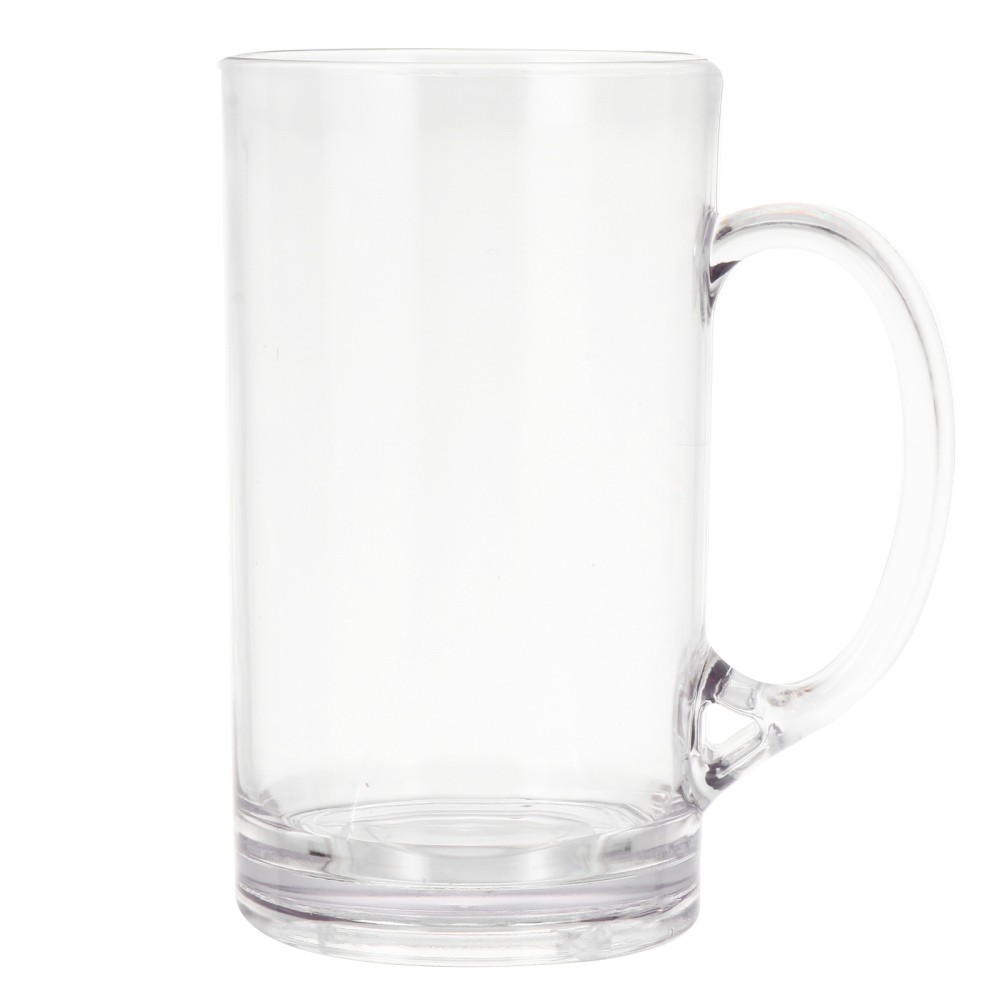 2-Pack Large Transparent Beer Mugs with Handles - Crystal Clear Drinking Glasses