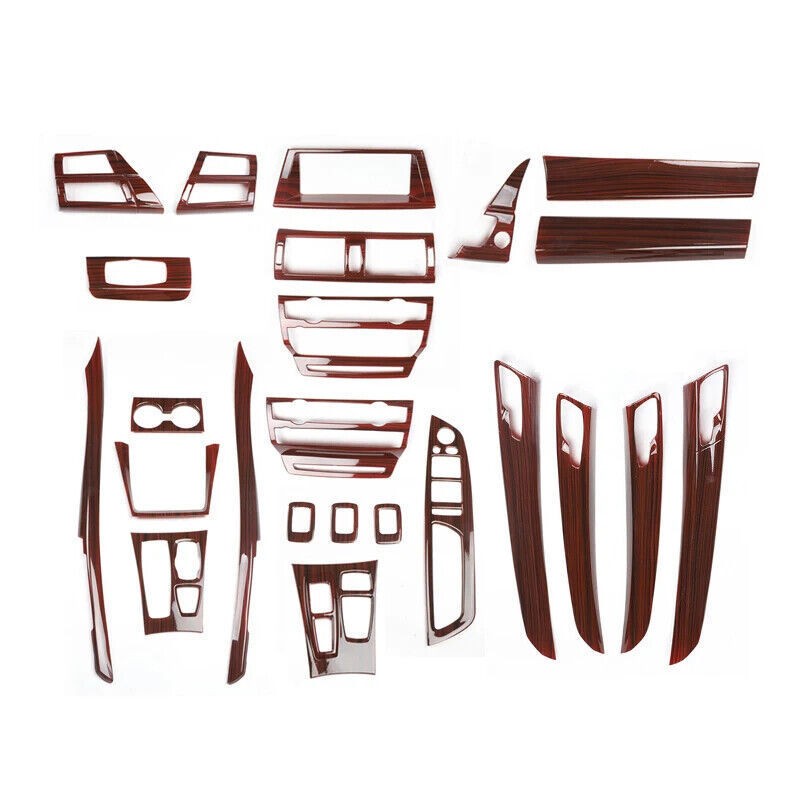 For BMW X5 E70 2008-2013 ABS Wood Grain Interior Gear Door Trims Stickers