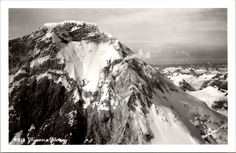 RPPC Iliamna Volcano Alaska Real Photo Postcard