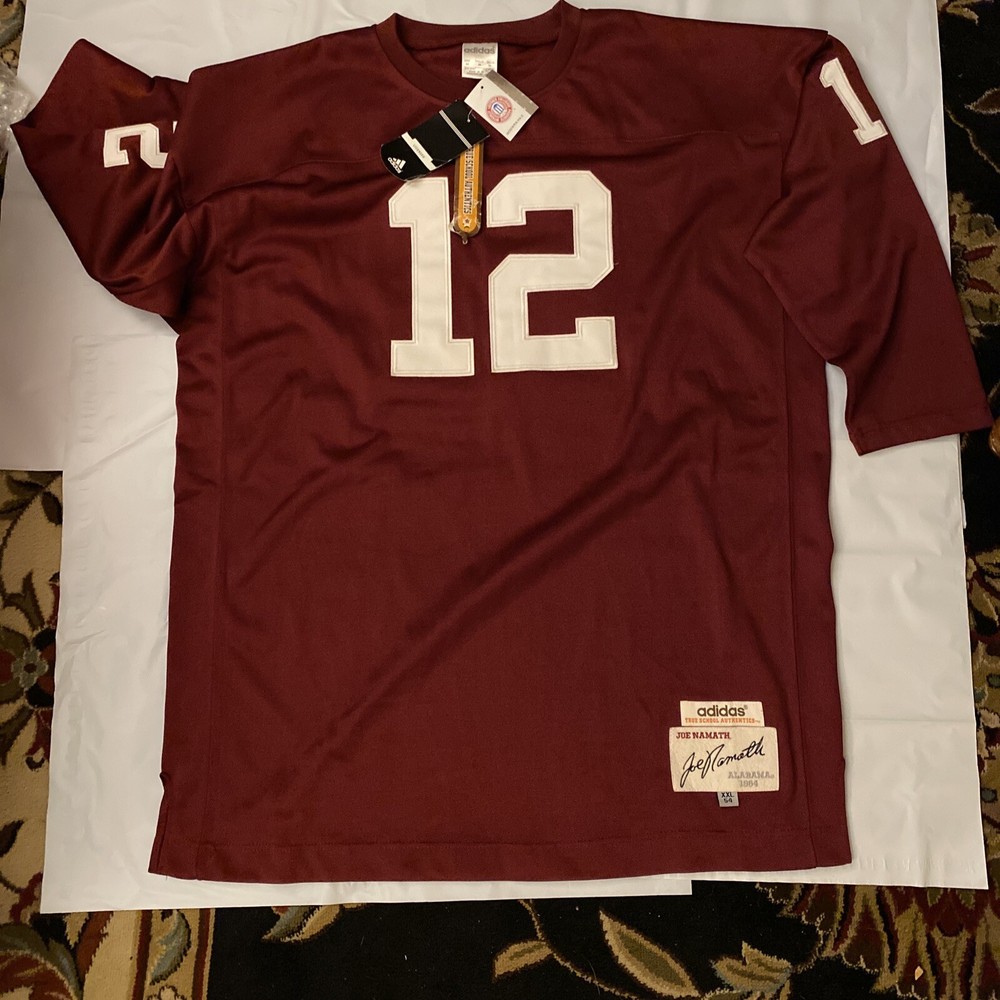 VTG JOE NAMATH Jersey 2XL Mens  #12 ALABAMA COLLEGE 1964 adidas Nwt Rare