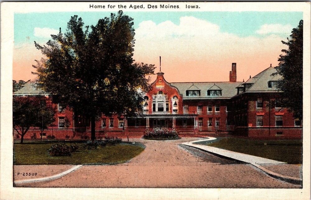 Des Moines IA-Iowa, Home for the Aged, Exterior, Vintage Postcard