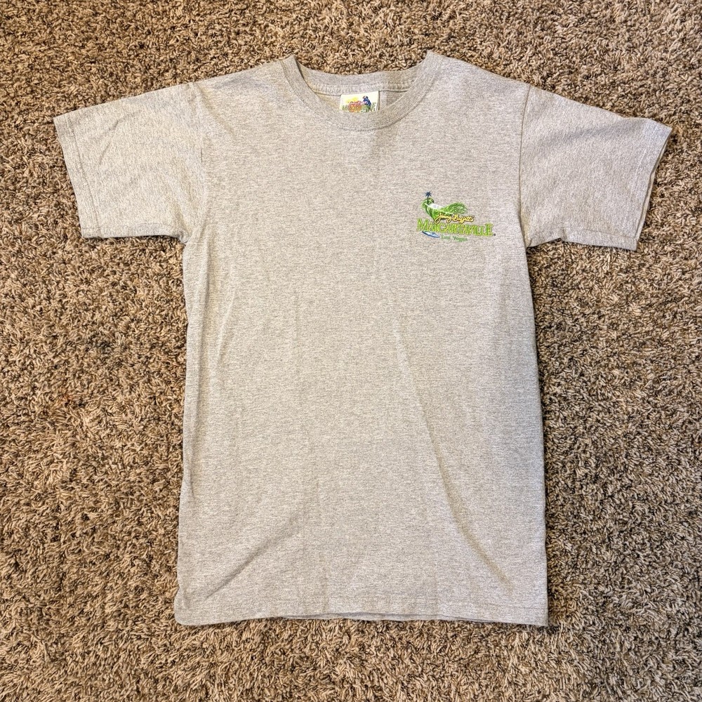 Margaritaville Las Vegas Gray Graphic Logo Crew Neck T-Shirt S Short Sleeve