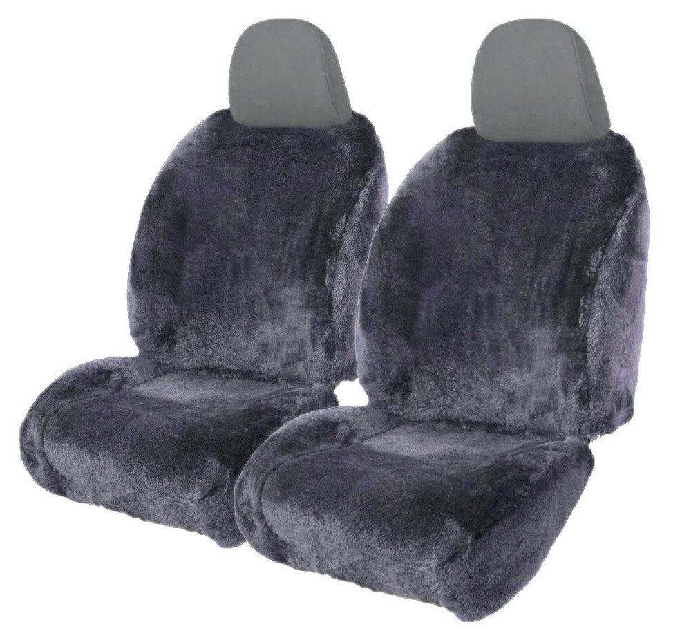 Nissan Navara Sheepskin Anthracite Luxury Fur Seat Covers Full Set