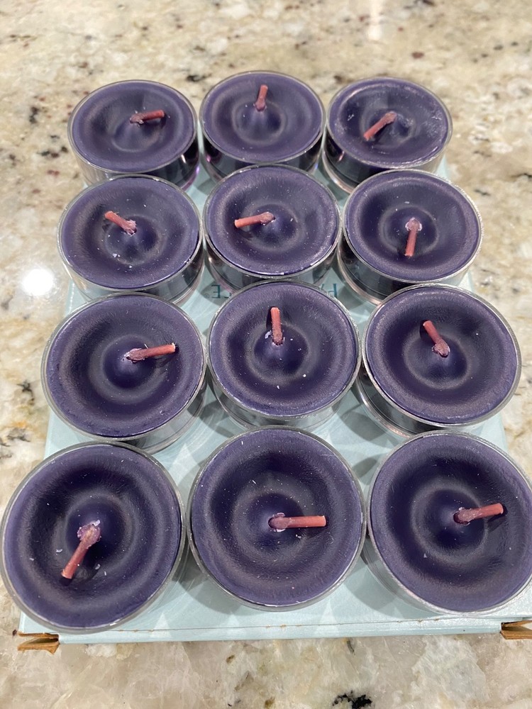 Partylite Black Orchid Tealight Candles New Box of 12 Dark Purple Color Rare