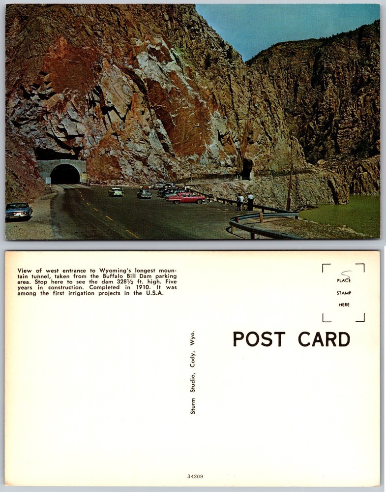 Shoshone Tunnel Cody Wyoming Postcard