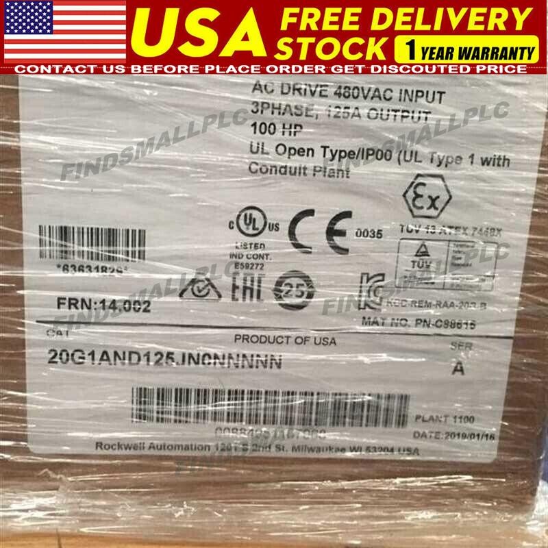 NEW 20G1AND125JN0NNNNN PowerFlex Air Cooled 755 AC Drive US Stock US Free Tax