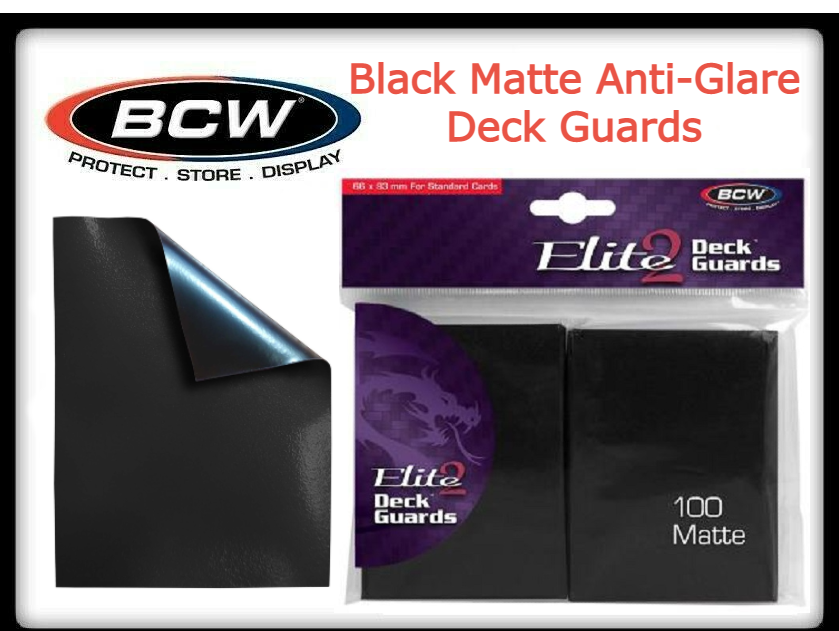 100 BCW Matte Black Deck Guards Anti-Glare Standard Card Sleeves Protector