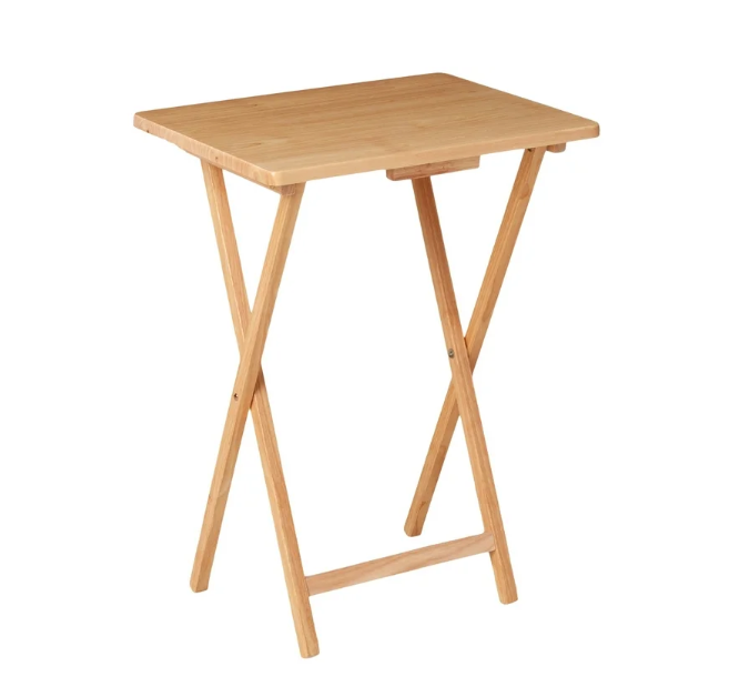Mainstays Natural Single Folding TV Tray Table 19x15x26 Inches Indoor Use