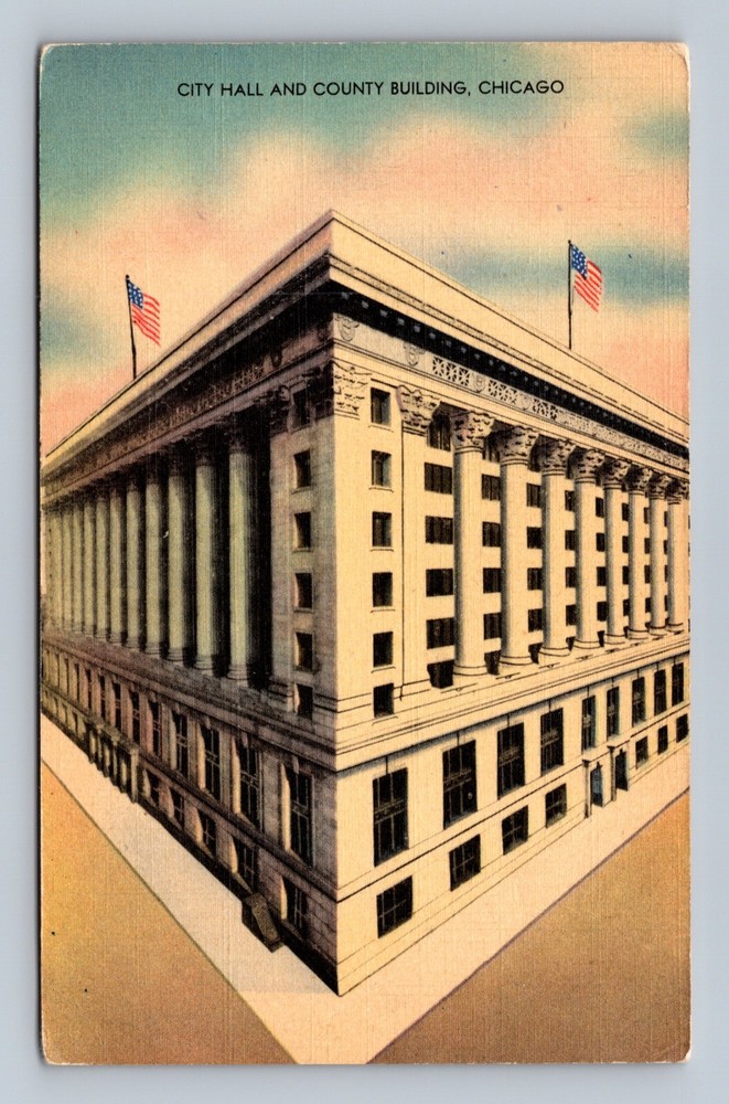 Postcard City Hall and County Building Chicago Illinois
