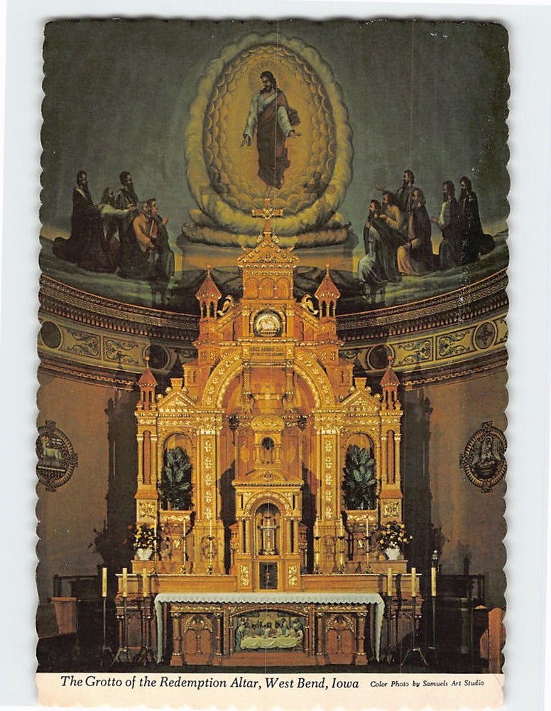 Postcard The Grotto of the Redemption Altar West Bend Iowa USA