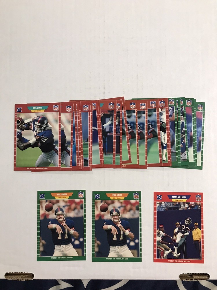 1989 Pro Set Football Series 1 New York Giants Team Lot Of 30 Simms + #472 A