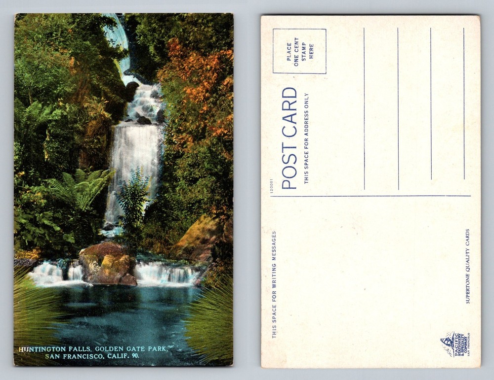 San Francisco, CA-California, Huntington Falls Golden Gate Park Vintage Postcard