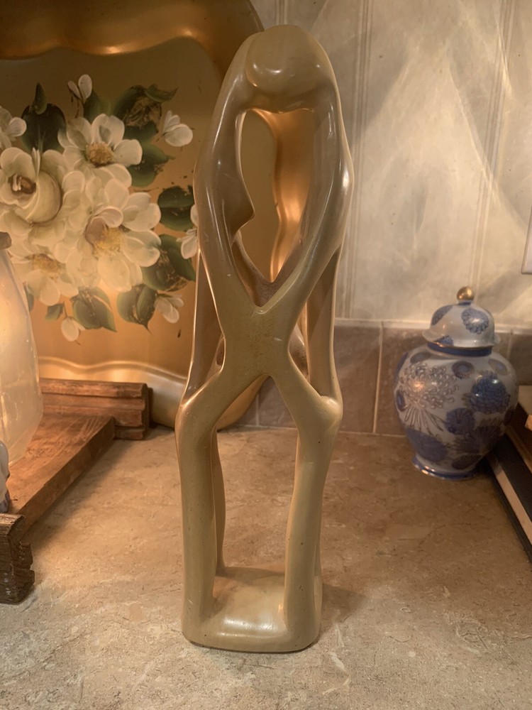 African Abstract Soap Stone Art LOVERS Sculpture Figurine from KENYA