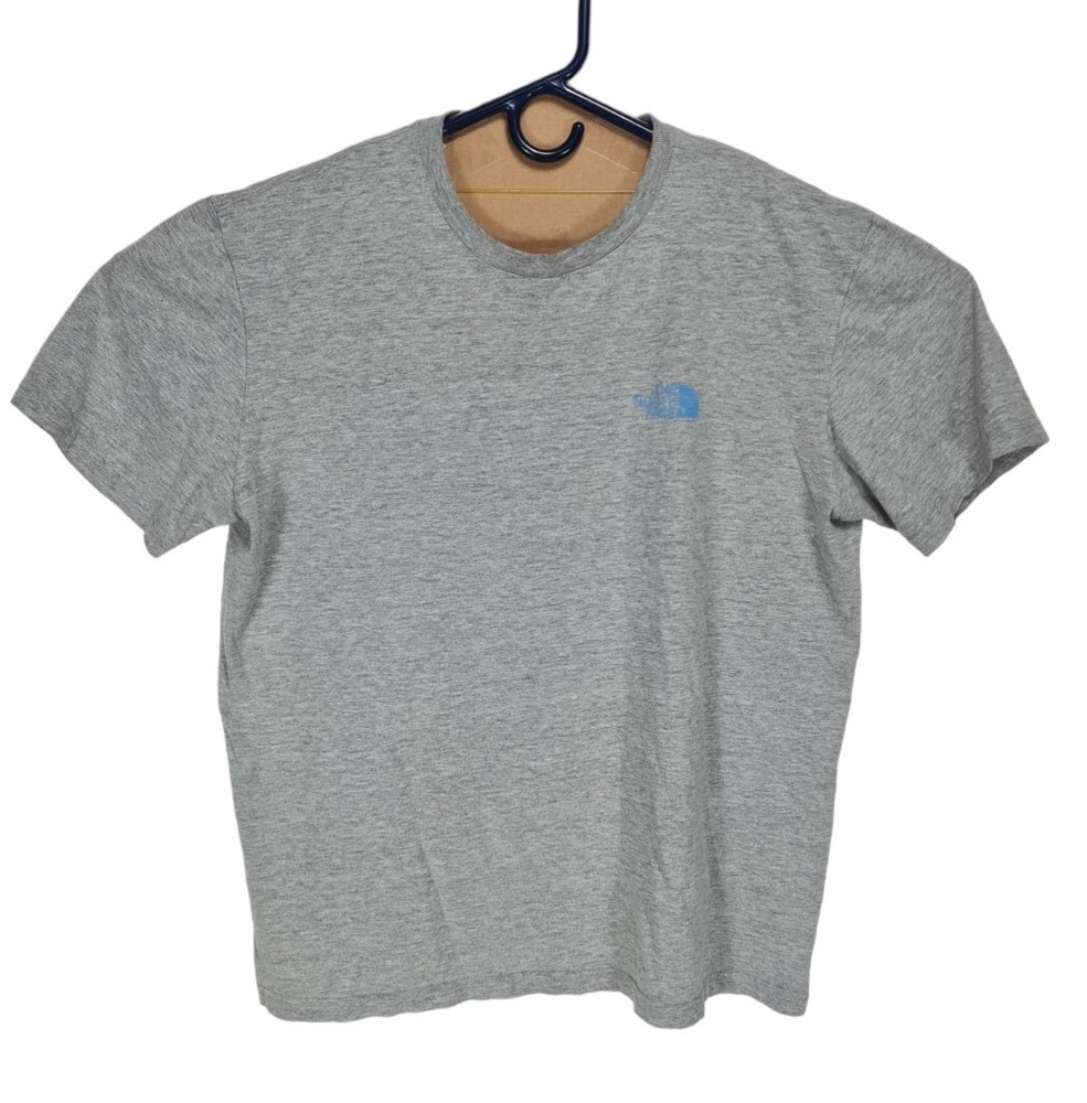 North Face Men's Alpine Gray T-Shirt Size L Fine Spell Out Logo 297P