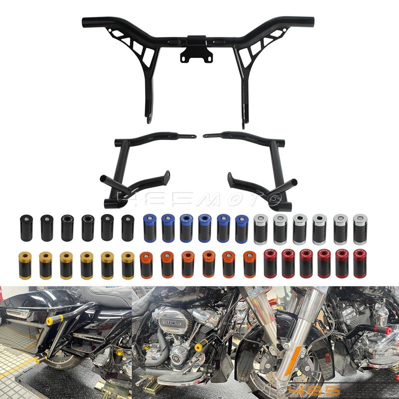 Saddlebag Guard Rails Bag Guards Highway Engine Guard For Harley Touring 2014-24