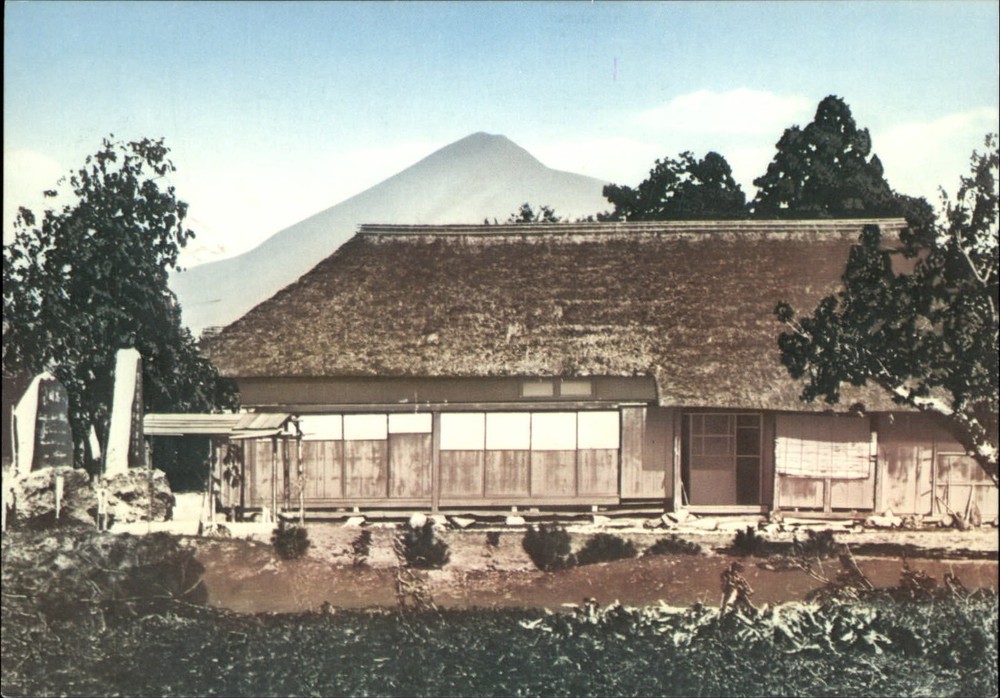 House Fuji Mountain Shizuoka Japan vintage unused Japanese postcard