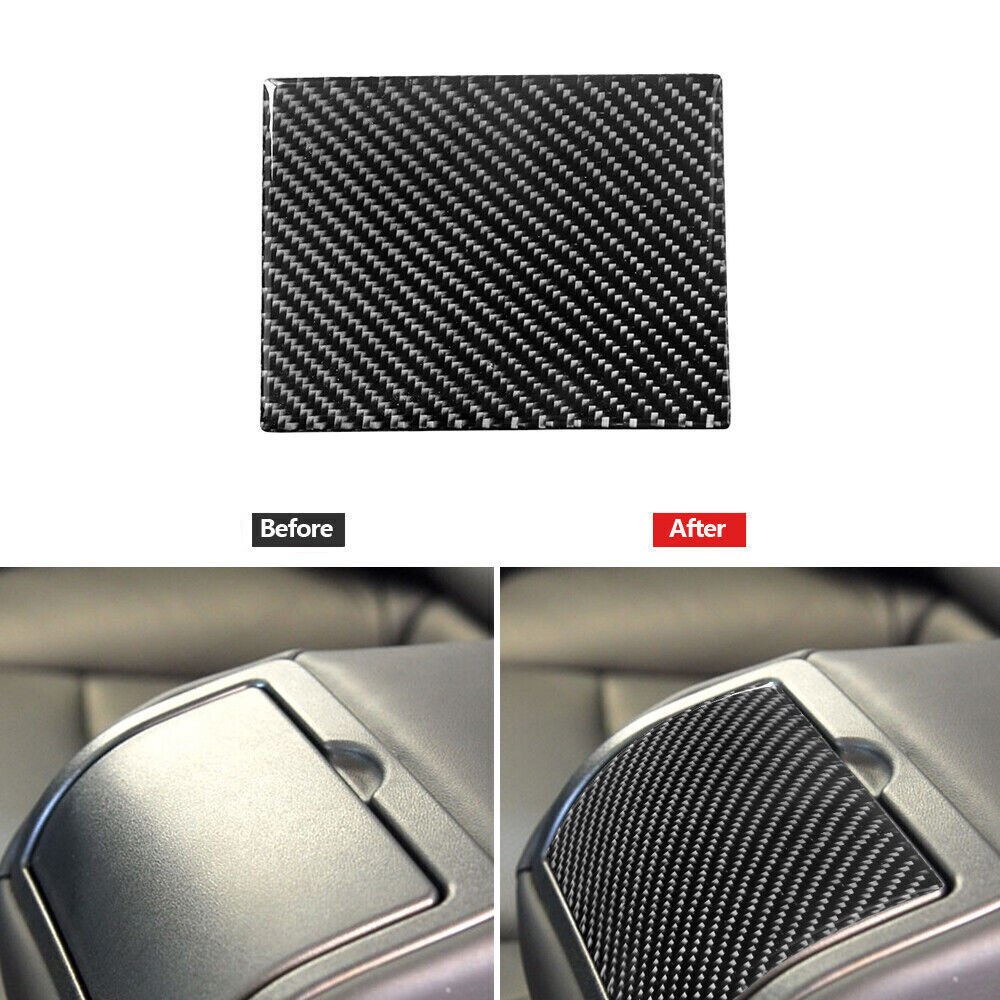 Carbon Fiber Rear Watercup Holder Panel Cover Trim For Infiniti G37 2010-2013