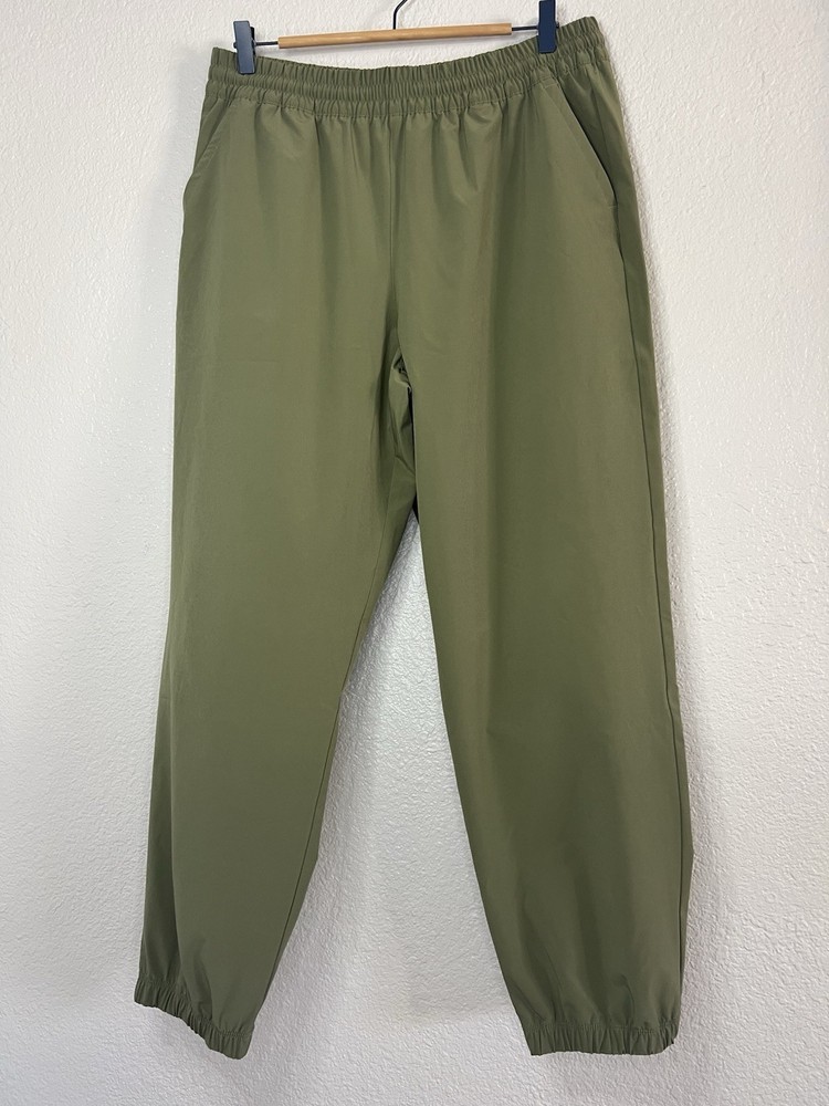 New Balance Men's Green Jogger Pants, Elastic Waist, Solid, Regular Size L