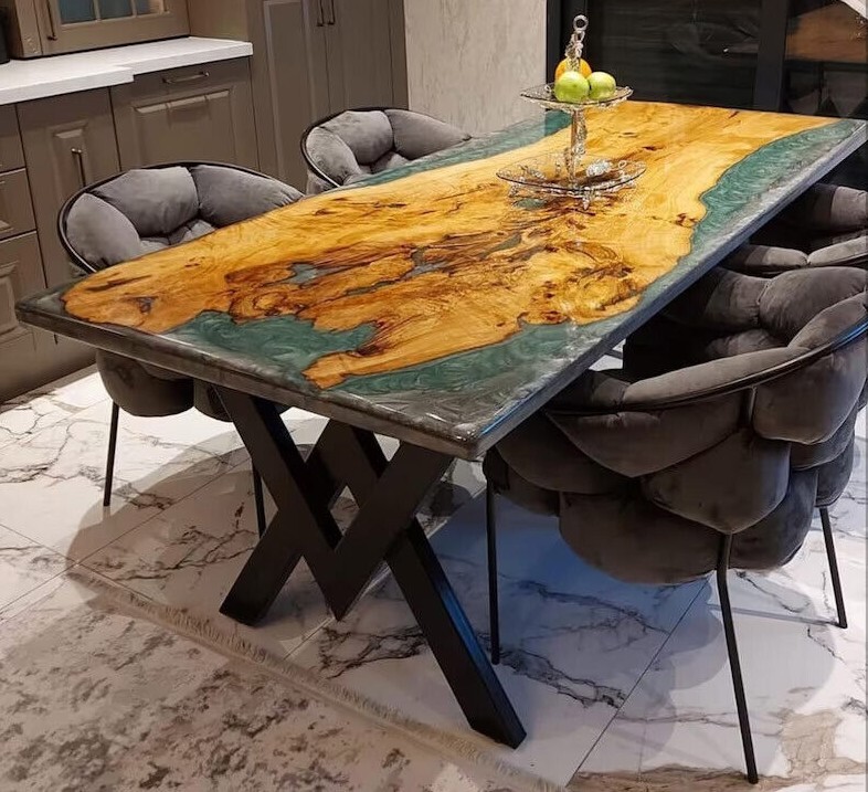 Epoxy Table, dining, sofa, center table top Epoxy Acacia Wooden Table top Decor