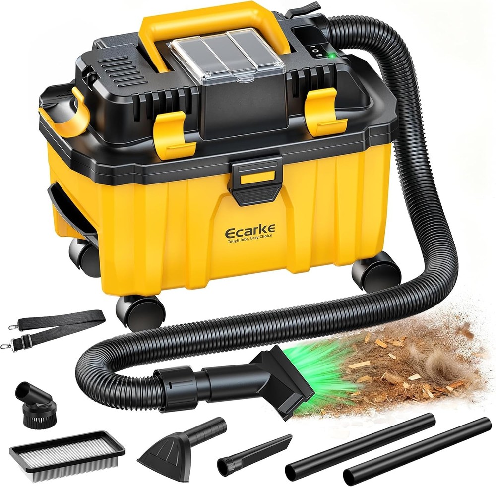 Ecarke 2.5 Gal Cordless Wet Dry Vacuum Compatible with DeWalt 20V Battery, 3-in-
