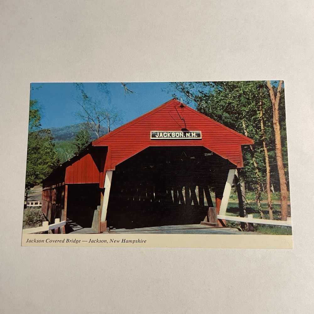 White Mountains NH-New Hampshire, Jackson Covered Bridge Vintage Postcard