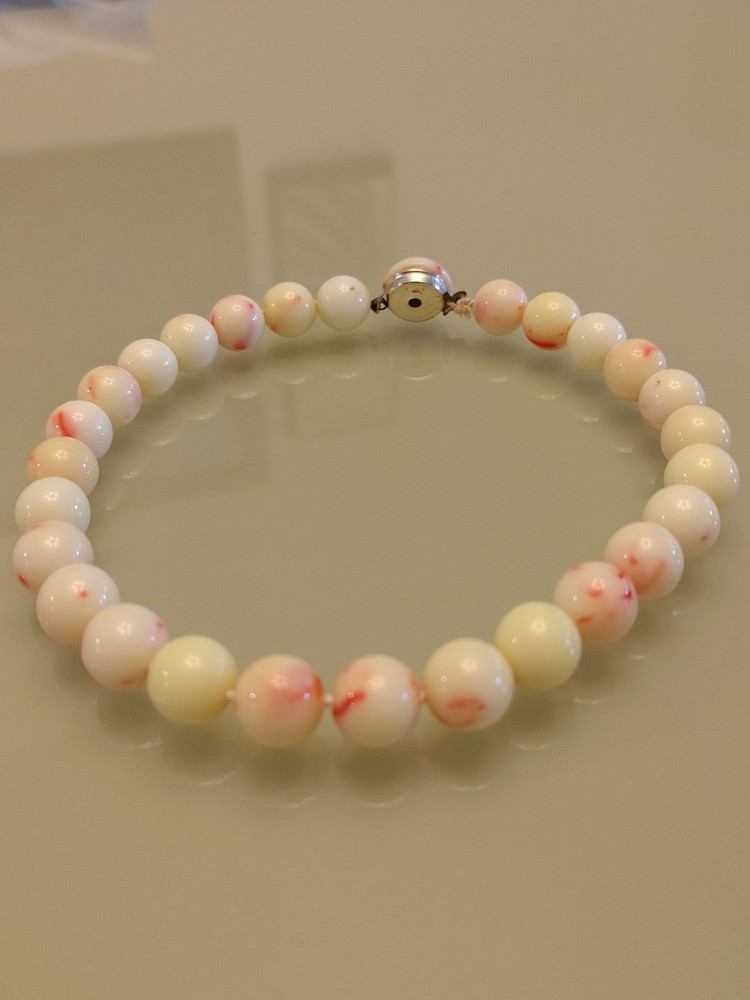 Vintage Angel Skin Bead Choker