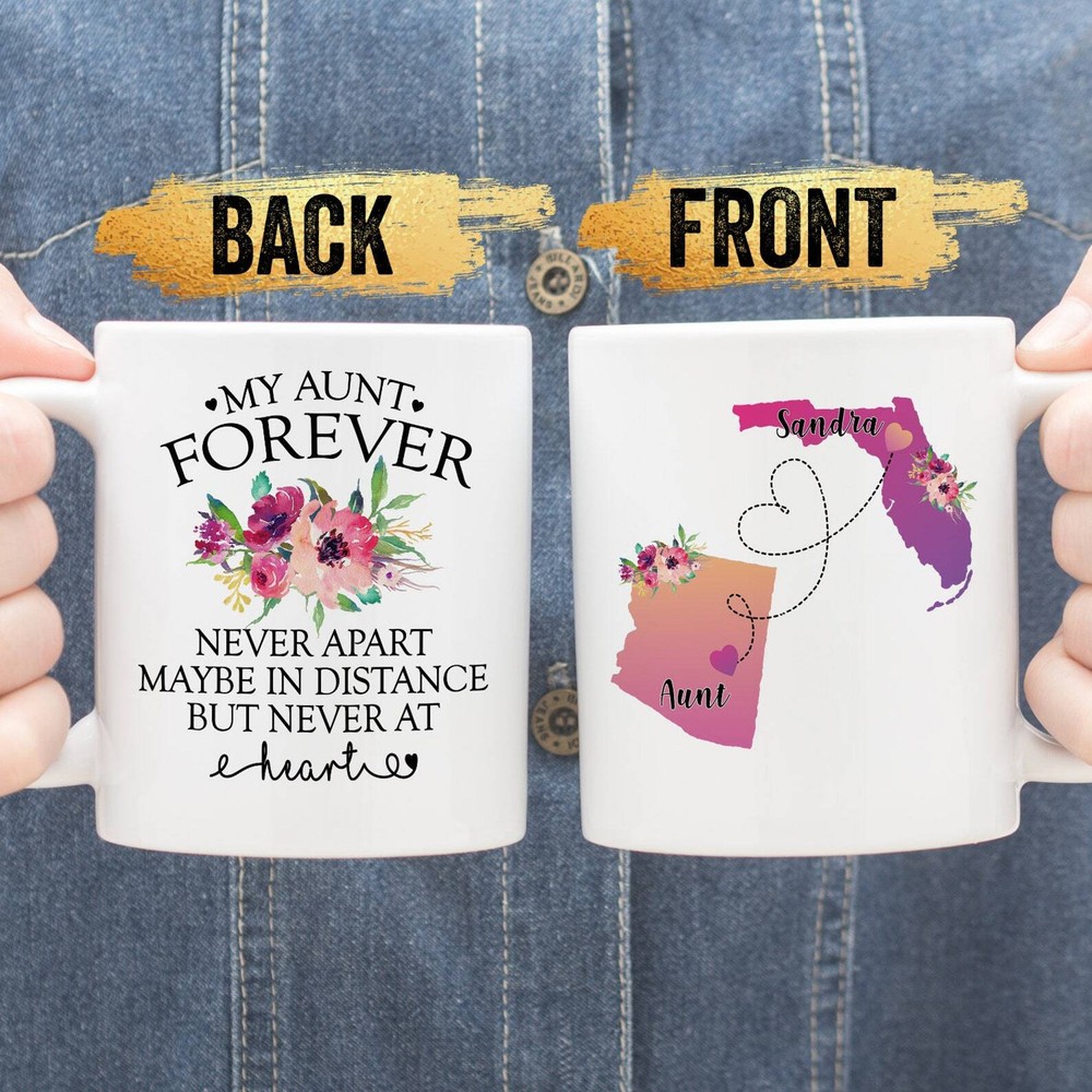 Long Distance Mug For Aunt Personalized Aunt Mug State To State Mug Gift For