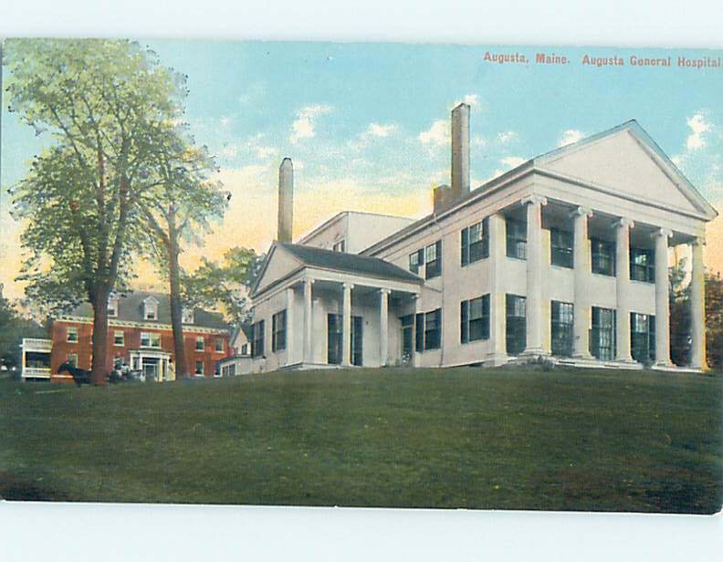 Unused Divided Back HOSPITAL SCENE Augusta Maine ME J9826