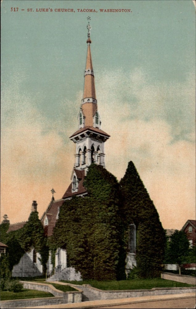 St Luke's Church Tacoma Washington ~ Edw Mitchell Publ ~ c1910 postcard