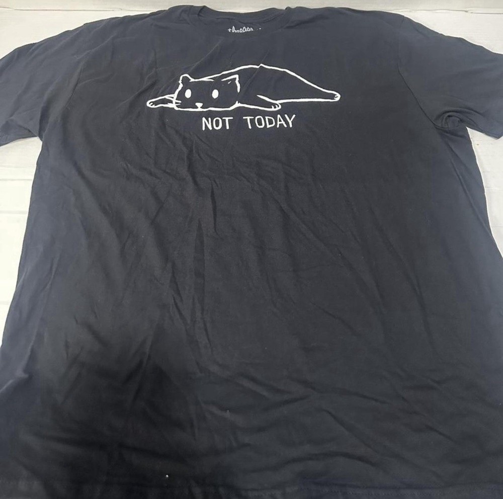Funny Cat T Shirt Not Today Threadless Brand Men XL Cotton