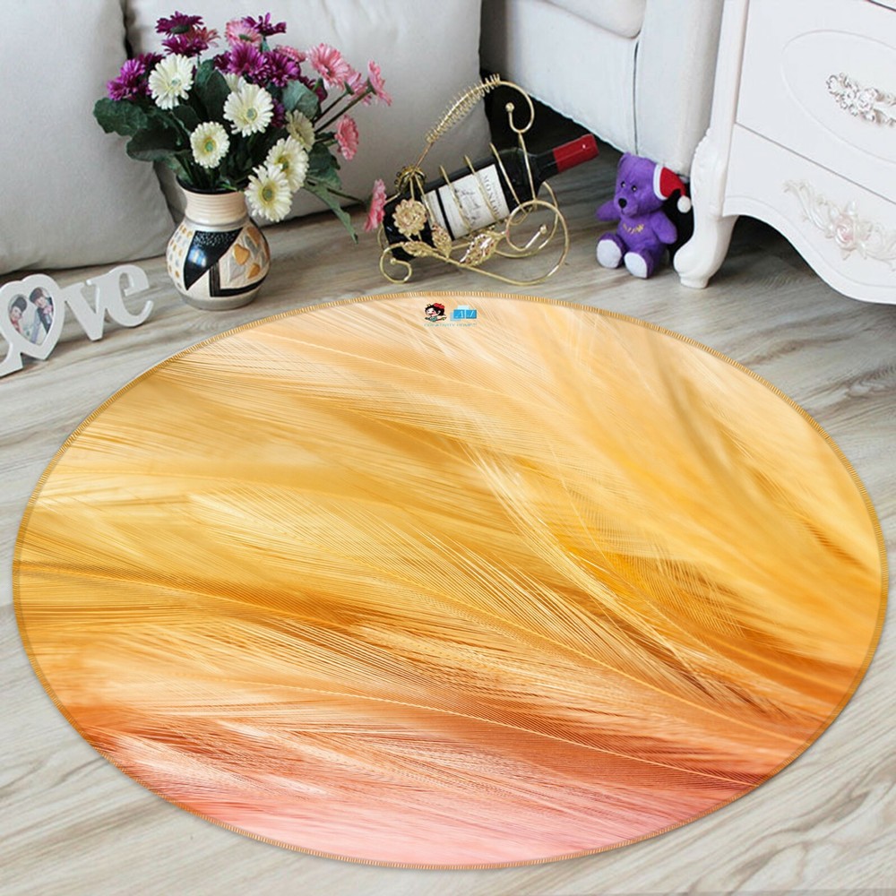 3D Yellow Feather Soft NAO5715 Game Rug Mat Elegant Photo Carpet Mat Fay