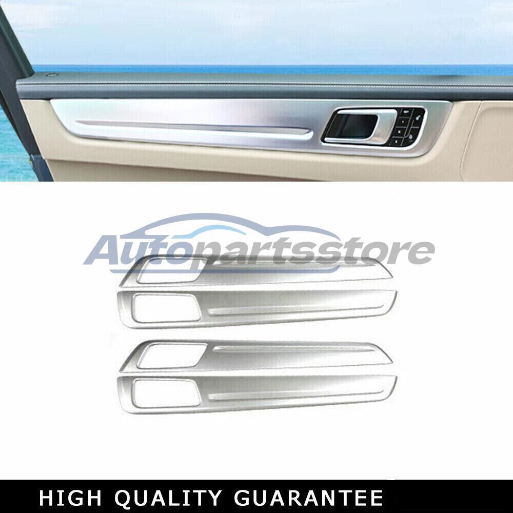 Silver Car Interior Door Bowl Panel Cover Trim 4P For Porsche Cayenne 2019-2023
