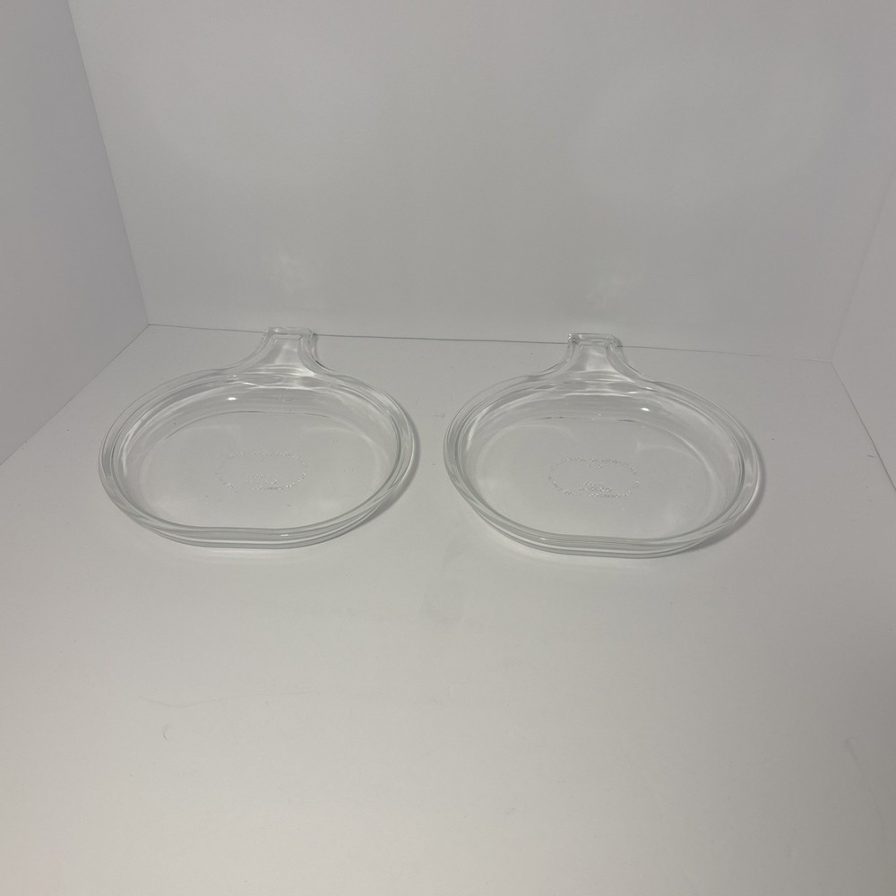 PYREX CORNING 600-B Clear Glass Microwave & Oven Single Serve Dish Grab-it Plate