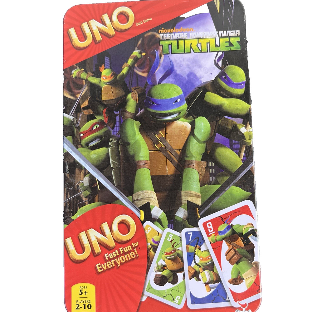 UNO Teenage Mutant Ninja Turtles Card Game TMNT Nickelodeon Mattel Collector Tin