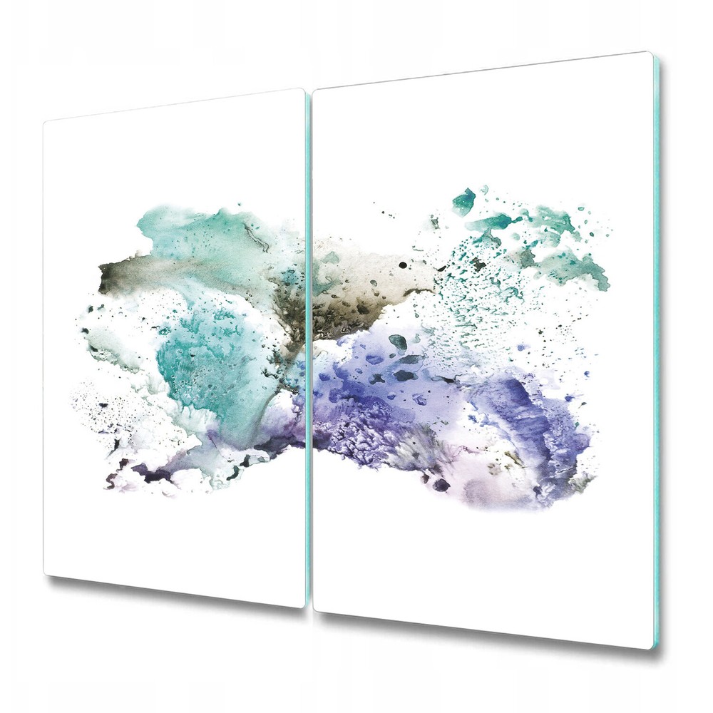 Glass Chopping Board Colourful Ink Splash Vintage Abstract Watercolour print