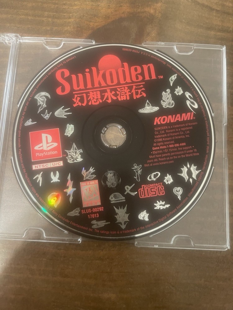 Suikoden Sony PlayStation 1 PS1 1996 Konami JRPG Disc Only Tested Authentic