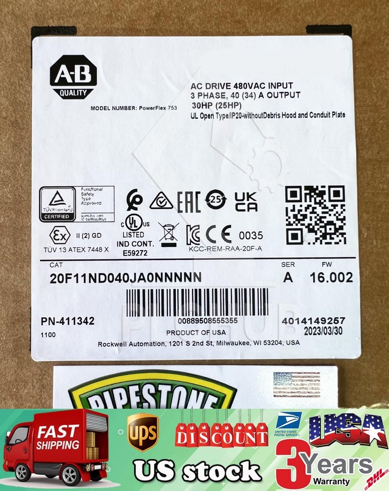 20F11ND040JA0NNNNN Ser/A 480V 30HP Factory Sealed-2023 **Kentucky Stock**